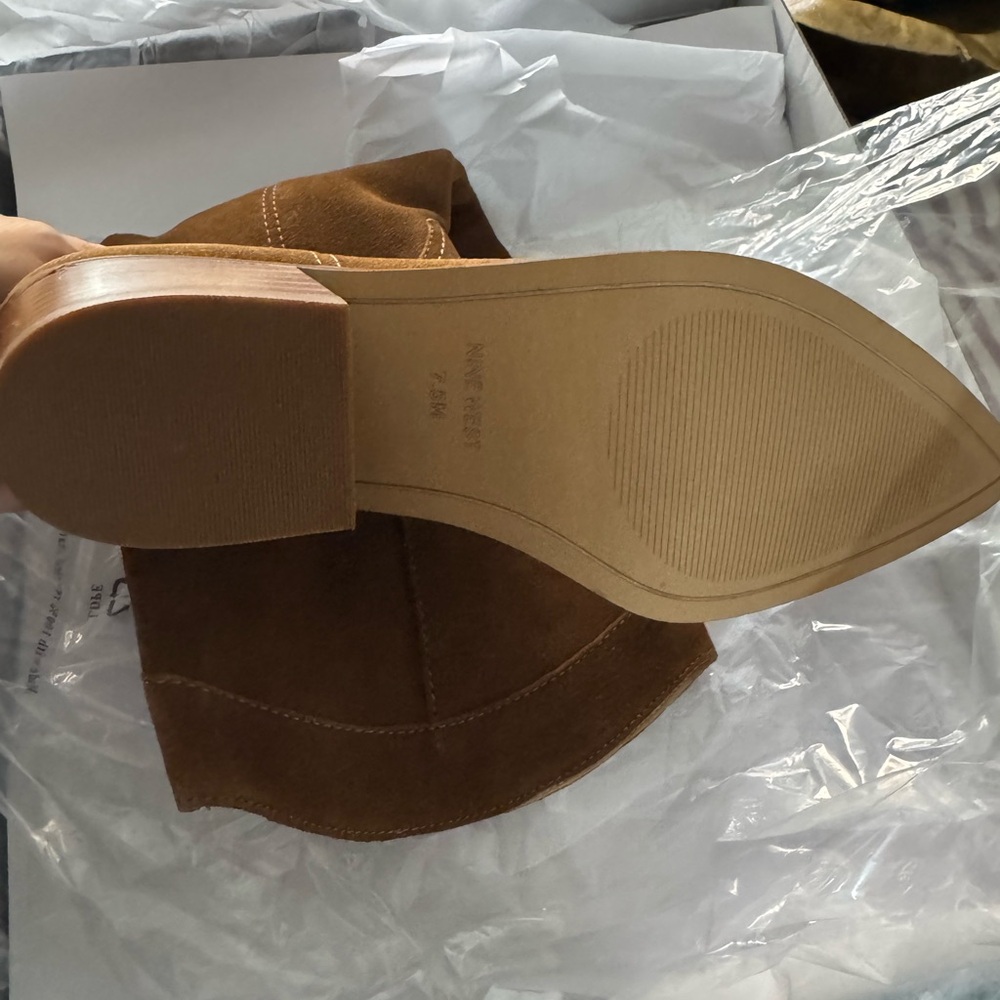 Nine West Brown Suede Heeled Boots - Picture 5 of 5